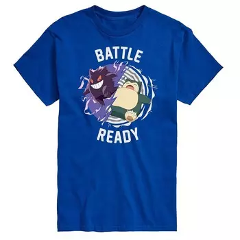 Футболка с рисунком Big & Tall Pokemon Snorlax "Battle Ready" Licensed Character, синий
