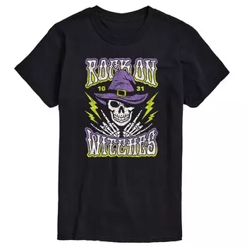 Футболка с рисунком Big & Tall Rock On Witches Licensed Character, черный
