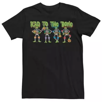 Футболка с рисунком Big & Tall Teenage Mutant Ninja Turtles Rad To The Bone на Хэллоуин Licensed Character, черный