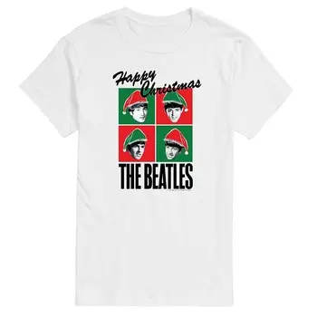 Футболка с рисунком Big & Tall The Beatles Happy Christmas Licensed Character, белый