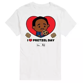 Футболка с рисунком Big & Tall The Office Pretzel Day Licensed Character, белый