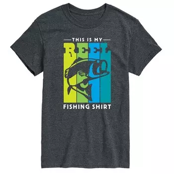 Футболка с рисунком Big & Tall This is My Reel Fishing Shirt Licensed Character, серый