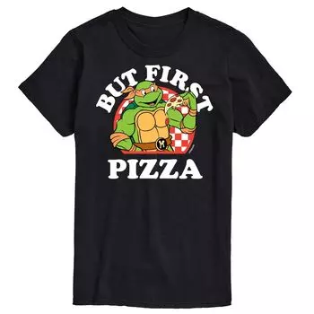 Футболка с рисунком Big & Tall TMNT First Pizza License, черный