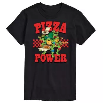 Футболка с рисунком Big & Tall TMNT Pizza Power License, черный