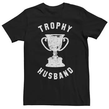 Футболка с рисунком Big & Tall Trophy Husband Licensed Character, черный