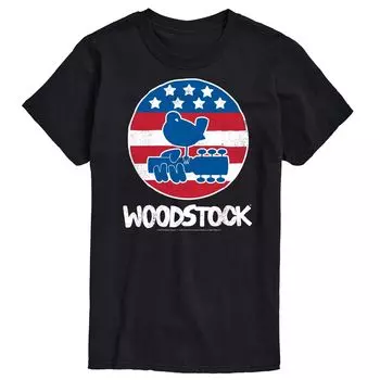 Футболка с рисунком Big & Tall Woodstock Americana, Black License, черный