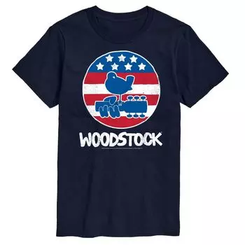 Футболка с рисунком Big & Tall Woodstock Americana, Blue License, синий