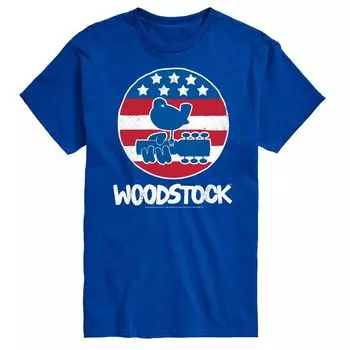 Футболка с рисунком Big & Tall Woodstock Americana, Blue License, синий
