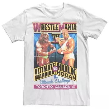 Футболка с рисунком Big & Tall WWE Ultimate Warrior VS Hulk Hogan Licensed Character, белый