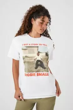 Футболка с рисунком Biggie Smalls Forever 21, кремовый