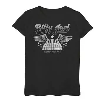 Футболка с рисунком Billy Joel Piano Wings World Tour 1984 для девочек Licensed Character