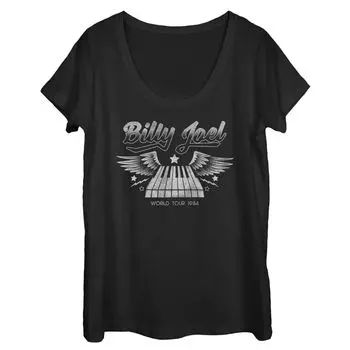 Футболка с рисунком Billy Joel World Tour 1984 года для юниоров Piano Wings Stars Licensed Character