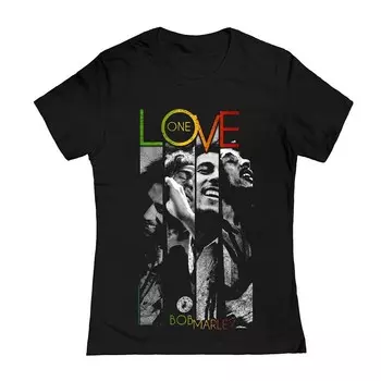 Футболка с рисунком Bob Marley Love Stripes для юниоров Licensed Character, черный