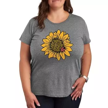 Футболка с рисунком божьей коровки Plus Sunflower Licensed Character, цвет Heather Gray