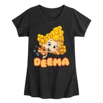 Футболка с рисунком Bubble Guppies Deema для девочек 7–16 лет Licensed Character, черный