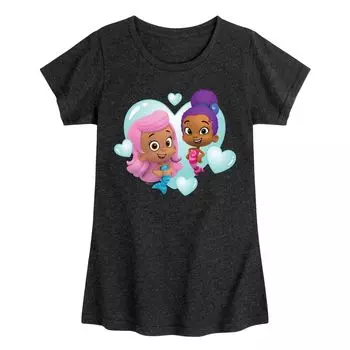 Футболка с рисунком Bubble Guppies Molly & Zooli для девочек 7–16 лет Licensed Character, черный