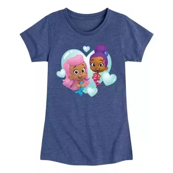 Футболка с рисунком Bubble Guppies Molly & Zooli для девочек 7–16 лет Licensed Character, синий