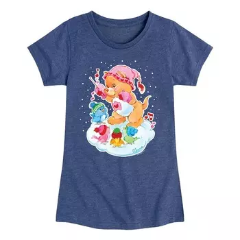 Футболка с рисунком Care Bears Cousins Christmas Carols для девочек 7–16 лет Licensed Character, цвет Heather Navy