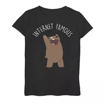 Футболка с рисунком Cartoon Network We Bare Bears для девочек 7–16 лет, известная в Интернете Cartoon Network