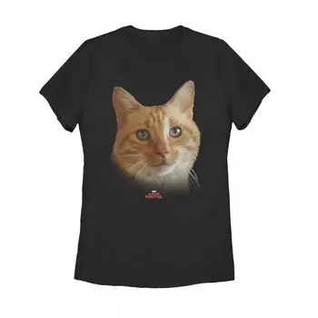 Футболка с рисунком Cat Face для юниоров Captain Marvel Goose Cat Face Licensed Character