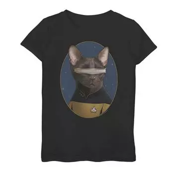Футболка с рисунком Cat Formation Star Trek LaForge для девочек 7–16 лет Licensed Character