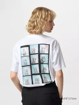 Футболка с рисунком cat photographs ut Uniqlo, цвет 00 белый