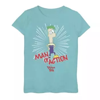 Футболка с рисунком «Человек действия» для девочек 7–16 лет Disney's Phineas and Ferb Licensed Character