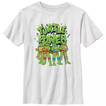 Футболка с рисунком «Черепашки-ниндзя» для мальчиков 4–7 лет Turtle Power Licensed Character, белый