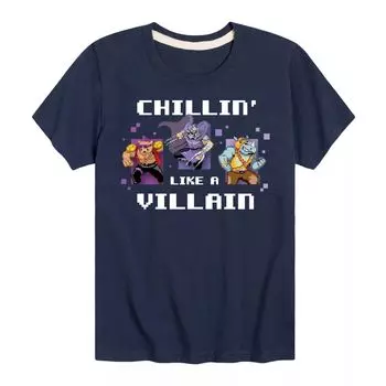 Футболка с рисунком «Черепашки-ниндзя» для мальчиков 8–20 лет и злодея Licensed Character, синий