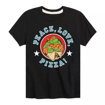 Футболка с рисунком «Черепашки-ниндзя» для мальчиков 8–20 лет «Peace Love Pizza» Licensed Character