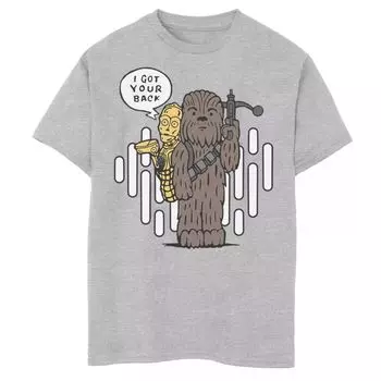 Футболка с рисунком Chewie C-3PO для мальчиков 8–20 лет с рисунком «Звездные войны» Got Your Back Star Wars