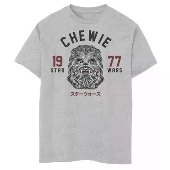 Футболка с рисунком Chewie Face для мальчиков 8–20 лет в стиле ретро «Звездные войны» Star Wars