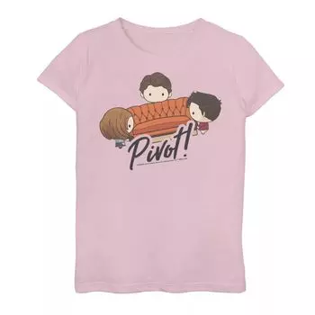 Футболка с рисунком Chibi Pivot для девочек 7–16 лет Friends Licensed Character, розовый