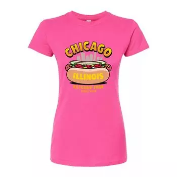 Футболка с рисунком Chicago Hot Dog для юниоров Licensed Character, розовый