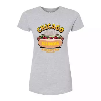 Футболка с рисунком Chicago Hot Dog для юниоров Licensed Character, серый