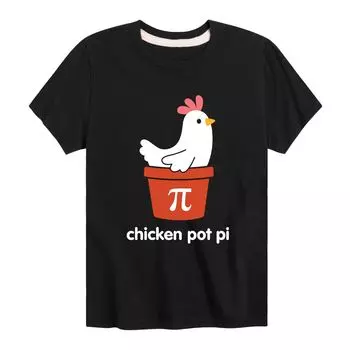Футболка с рисунком Chicken Pot Pi для мальчиков 8–20 лет Licensed Character, черный