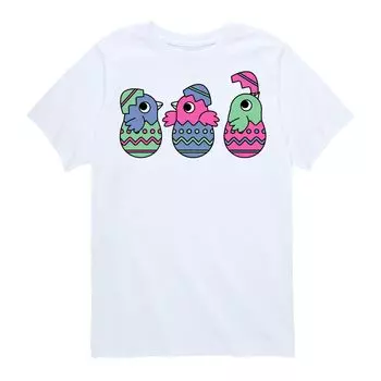 Футболка с рисунком Chicks In Eggs для мальчиков 8–20 лет Licensed Character, белый