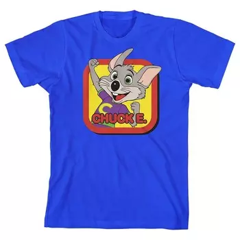 Футболка с рисунком Chuck E Cheese Chuck для мальчиков 8–20 лет Licensed Character, синий