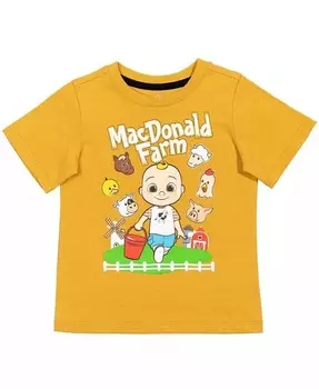 Футболка с рисунком Cody JJ Nina для мальчиков для малышей Cocomelon, желтый