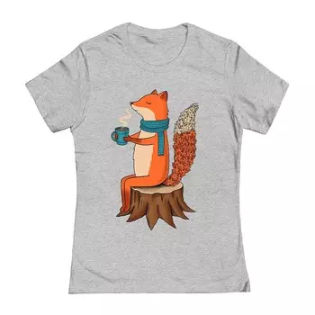 Футболка с рисунком Coffeeman Fox и Coffee для юниоров Licensed Character, цвет Athletic Heather