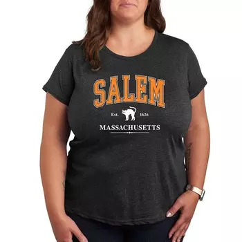Футболка с рисунком Collegiate Salem Massachusetts больших размеров Licensed Character, цвет Heather Charcoal