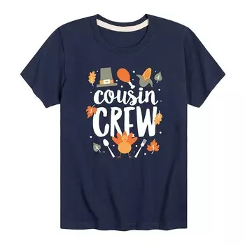 Футболка с рисунком «Cousin Crew» для мальчиков 8–20 лет Licensed Character, темно-синий