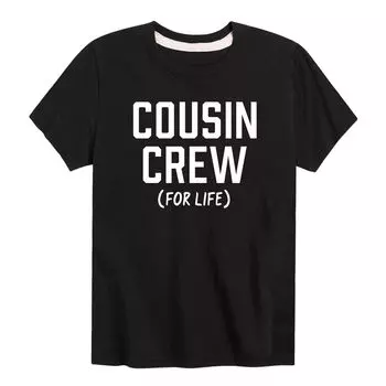 Футболка с рисунком Cousin Crew For Life для мальчиков 8–20 лет Licensed Character, черный