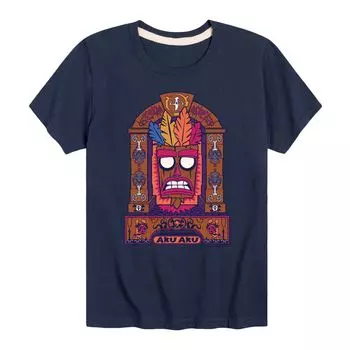 Футболка с рисунком Crash Bandicoot Aku Aku для мальчиков 8–20 лет Licensed Character, синий