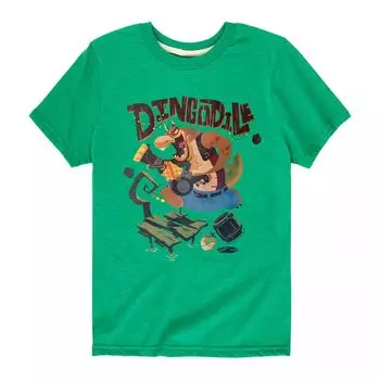 Футболка с рисунком Crash Bandicoot Dingodile для мальчиков 8–20 лет Licensed Character, зеленый