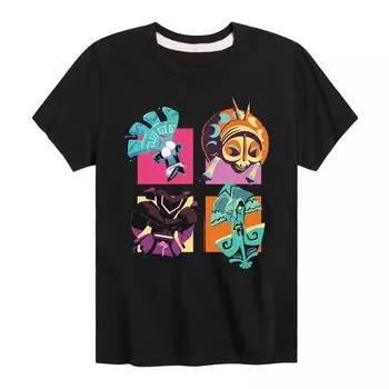 Футболка с рисунком Crash Bandicoot Masks для мальчиков 8–20 лет Licensed Character, черный