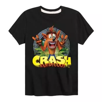 Футболка с рисунком Crash Bandicoot Peace для мальчиков 8–20 лет Licensed Character, черный