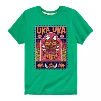 Футболка с рисунком Crash Bandicoot Uka Uka для мальчиков 8–20 лет Licensed Character, зеленый