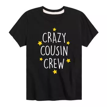 Футболка с рисунком Crazy Cousin Crew для мальчиков 8–20 лет Licensed Character, черный