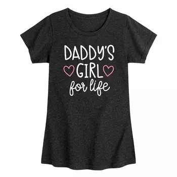 Футболка с рисунком Daddy's Girl For Life для девочек 7–16 лет Licensed Character, черный